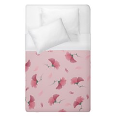 Flowers Pattern Pink Background Duvet Cover (Single Size)