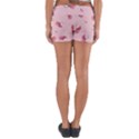Flowers Pattern Pink Background Yoga Shorts View2