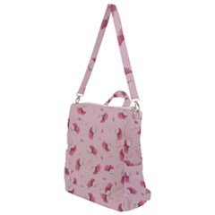 Flowers Pattern Pink Background Crossbody Backpack