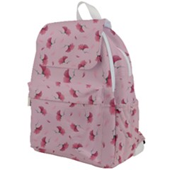 Flowers Pattern Pink Background Top Flap Backpack by Wegoenart