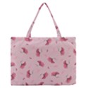 Flowers Pattern Pink Background Zipper Medium Tote Bag View1