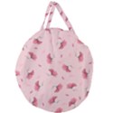 Flowers Pattern Pink Background Giant Round Zipper Tote View1