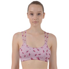 Flowers Pattern Pink Background Line Them Up Sports Bra