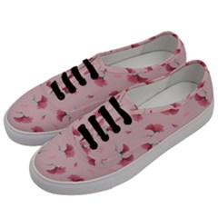 Flowers Pattern Pink Background Men s Classic Low Top Sneakers