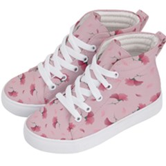 Flowers Pattern Pink Background Kids  Hi-Top Skate Sneakers