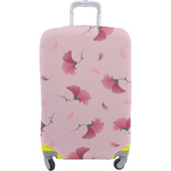 Flowers Pattern Pink Background Luggage Cover (large) by Wegoenart