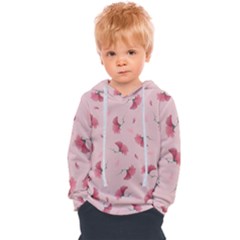 Flowers Pattern Pink Background Kids  Overhead Hoodie