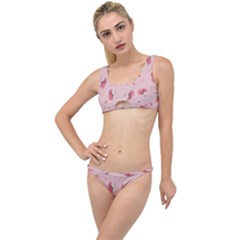 Flowers Pattern Pink Background The Little Details Bikini Set