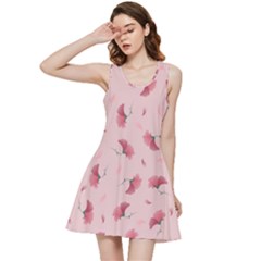 Flowers Pattern Pink Background Inside Out Racerback Dress