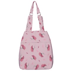 Flowers Pattern Pink Background Center Zip Backpack