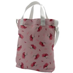 Flowers Pattern Pink Background Canvas Messenger Bag