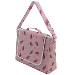 Flowers Pattern Pink Background Box Up Messenger Bag