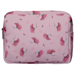 Flowers Pattern Pink Background Make Up Pouch (Large)