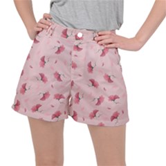 Flowers Pattern Pink Background Ripstop Shorts