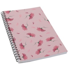 Flowers Pattern Pink Background 5.5  x 8.5  Notebook