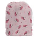 Flowers Pattern Pink Background Drawstring Pouch (3XL) View1