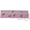 Flowers Pattern Pink Background Roll Up Canvas Pencil Holder (L) View2