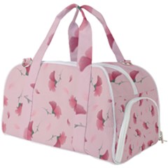 Flowers Pattern Pink Background Burner Gym Duffel Bag