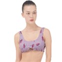 Flowers Pattern Pink Background The Little Details Bikini Top View1