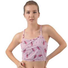 Flowers Pattern Pink Background Mini Tank Bikini Top