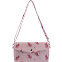Flowers Pattern Pink Background Removable Strap Clutch Bag View1
