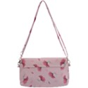 Flowers Pattern Pink Background Removable Strap Clutch Bag View2