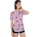 Flowers Pattern Pink Background Perpetual Short Sleeve T-Shirt View1