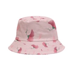Flowers Pattern Pink Background Inside Out Bucket Hat