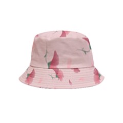 Flowers Pattern Pink Background Inside Out Bucket Hat (Kids)