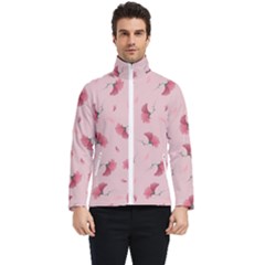 Flowers Pattern Pink Background Men s Bomber Jacket