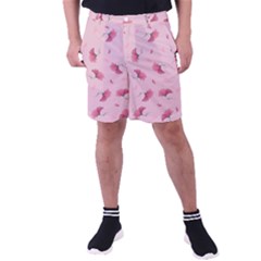 Flowers Pattern Pink Background Men s Pocket Shorts