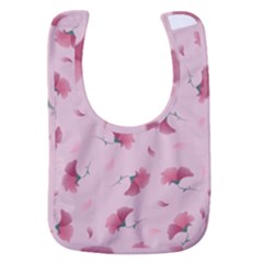 Flowers Pattern Pink Background Baby Bib