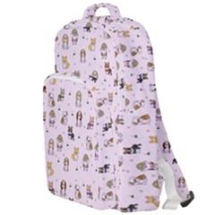 Puppies Dog Pattern Drawing Double Compartment Backpack by Wegoenart