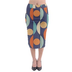 Mid Century Vintage Retro Geometric Midi Pencil Skirt