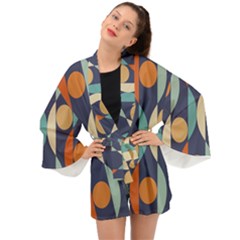 Mid Century Vintage Retro Geometric Long Sleeve Kimono by Wegoenart