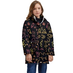 Background Graphic Beautiful Kid s Hooded Longline Puffer Jacket