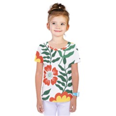 Painting Flower Leaves Forest Kids  One Piece Tee