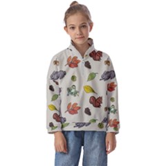 Autumn Fall Animals Nature Season Kids  Half Zip Hoodie by Wegoenart