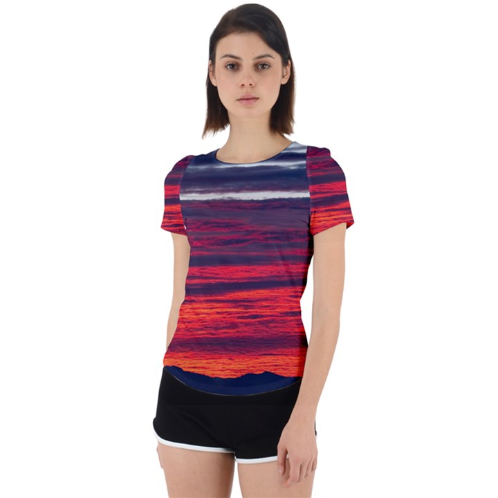 Morning Glow Dawn sky Clouds Back Cut Out Sport Tee