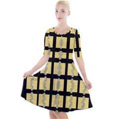 Stay Cool With Bloom In Decorative Quarter Sleeve A-line Dress by pepitasart