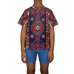 Armenian Old Carpet  Kids  Short Sleeve Swimwear by Gohar