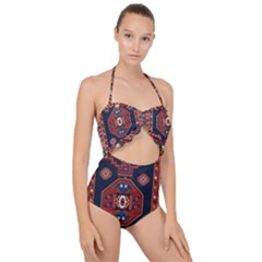 Armenian Old Carpet  Scallop Top Cut Out Swimsuit by Gohar