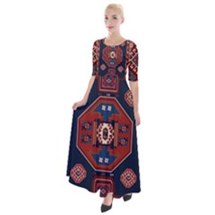 Armenian Old Carpet  Half Sleeves Maxi Dress