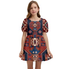 Armenian Old Carpet  Kids  Short Sleeve Dolly Dress