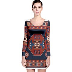 Armenian Carpet Long Sleeve Velvet Bodycon Dress by Gohar