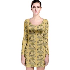 Cactus Long Sleeve Velvet Bodycon Dress by ConteMonfrey