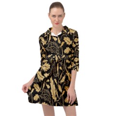 Natura Premium Golden Leaves Mini Skater Shirt Dress by ConteMonfrey