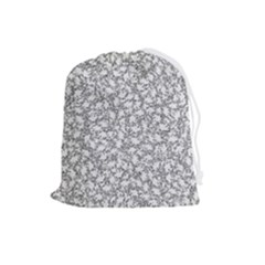 Bacterias Drawing Black And White Pattern Drawstring Pouch (large) by dflcprintsclothing