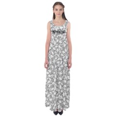 Bacterias Drawing Black And White Pattern Empire Waist Maxi Dress by dflcprintsclothing