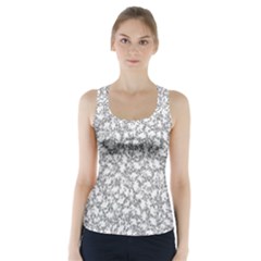 Bacterias Drawing Black And White Pattern Racer Back Sports Top